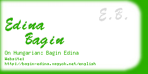 edina bagin business card